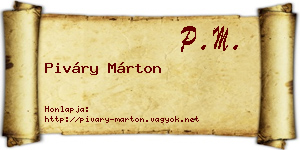 Piváry Márton névjegykártya